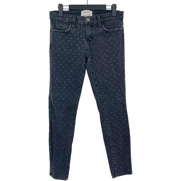 Current/Elliot Women's Black Polka Dot Mid Rise Cotton Skinny Jeans  Size 25-0 - Picture 1 of 4